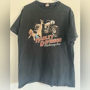 Hanes Beefy-T Black Tee with Red Interior